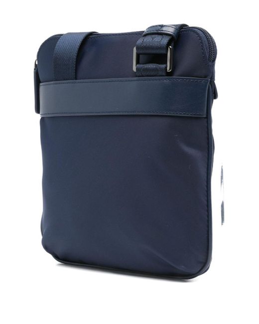 Bolso messenger con placa del logo Emporio Armani de hombre de color Blue