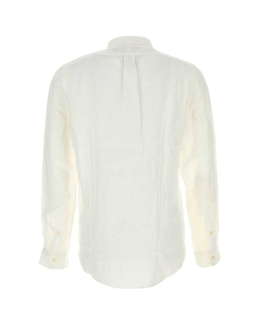 Polo Ralph Lauren White Linen Shirt for men
