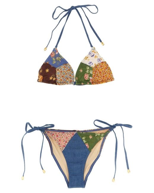 Zimmermann Metallic 'Lucky Cotton Mini Tri' Bikini