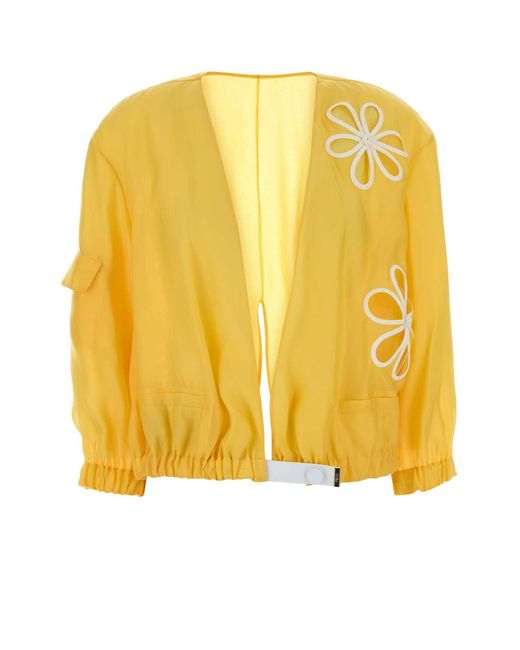 Fendi Yellow Blouson Silky Organza