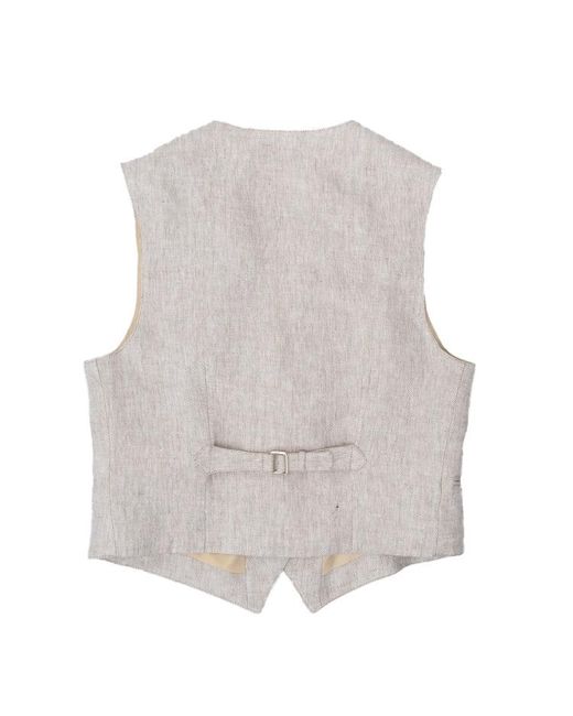 Officine Generale White Tailored Waistcoat With Adjustable Fit