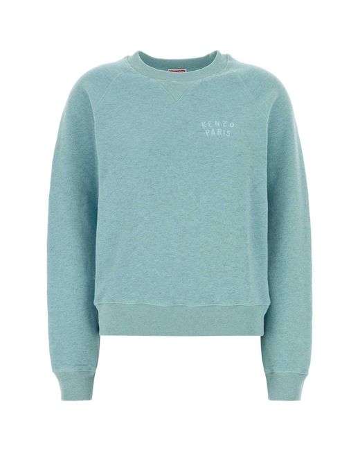 KENZO Blue Melange Light- Cotton Sweatshirt