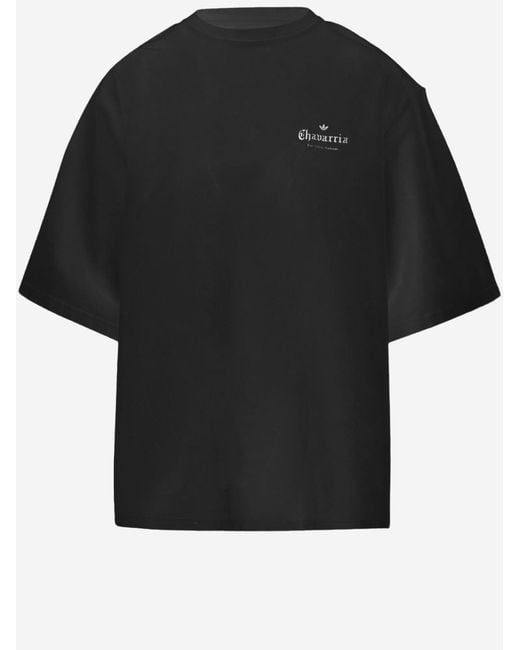 ADIDAS X WILLY CHAVARRIA Black Willy Chavarria X Adidas Cotton T Shirt With Logo for men