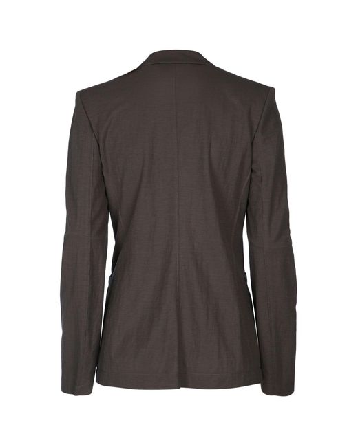 Harris Wharf London Black D.B. Blazer With Shoulder Pads Rayon