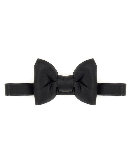 Tom Ford Black Satin Bow Tie for men