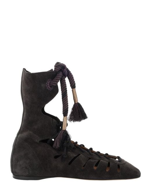Isabel Marant Black Luxurious Leather Ankle Boots