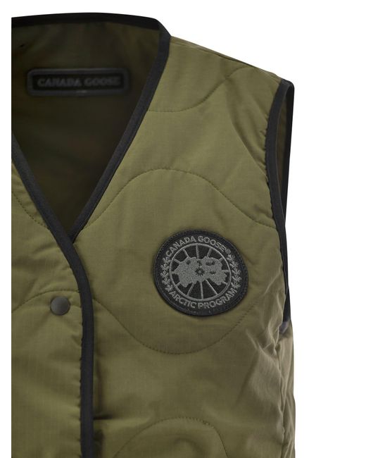 Canada Goose Annex Liner Vest Met Zwarte Badge in het Green