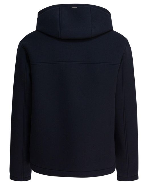 Herno Blue Short Scuba Coat Jackets And Coats