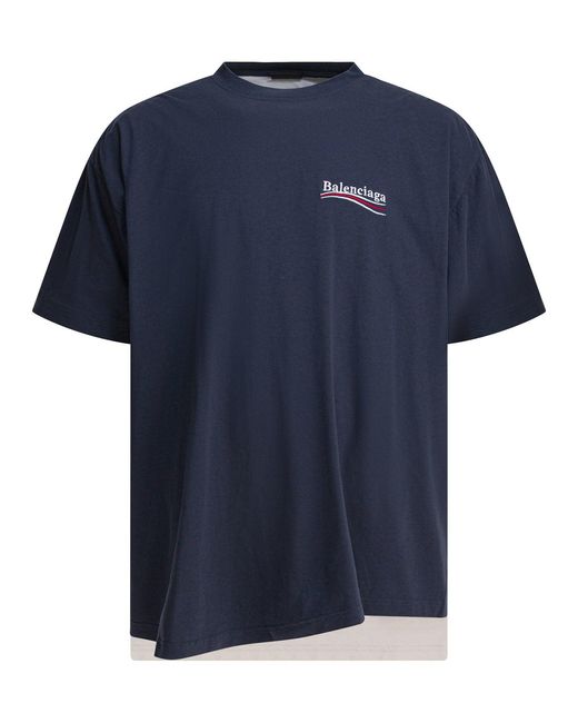 Balenciaga Blue Double "Political Campaign" T-Shirt for men
