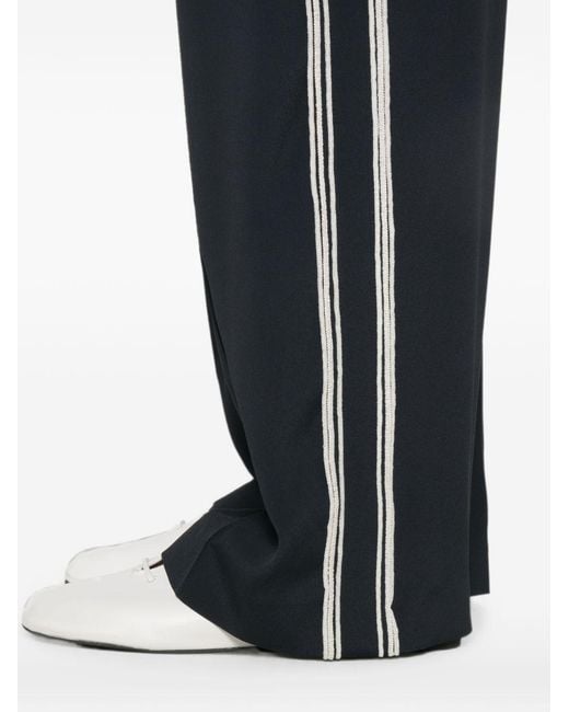 Fabiana Filippi Blue Silk Blend Trousers