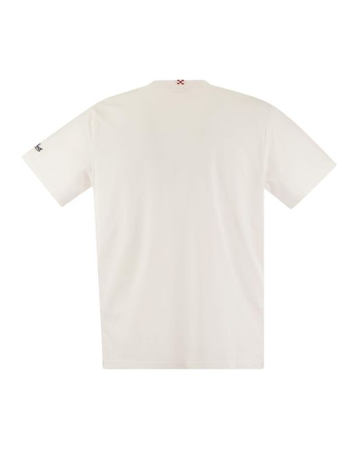 Mc2 Saint Barth White T -Shirt mit Druck auf der Vorderseite