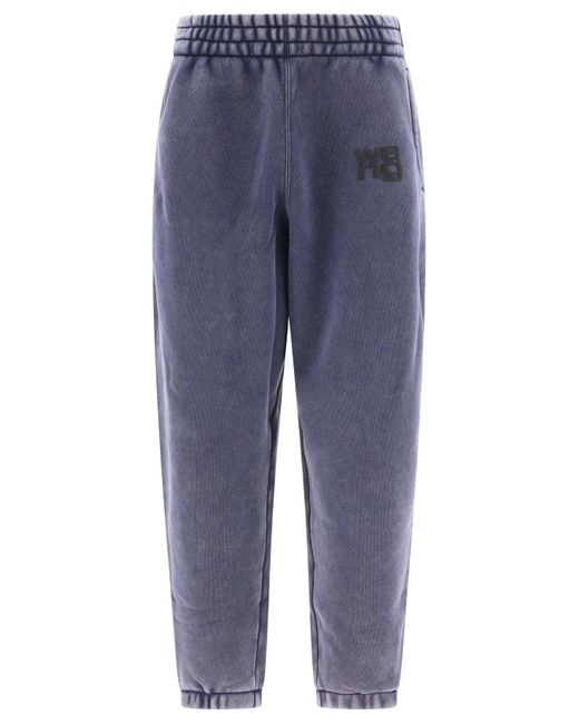 Alexander Wang Blue Joggers With Rubberised Logo