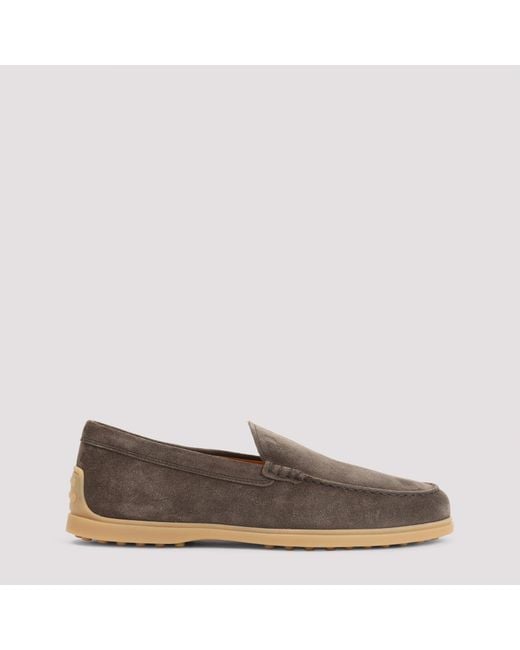 Tod's Brown Suede Leather Loafers