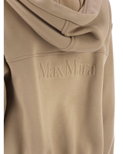 Max Mara Natural Omelia Cotton Hooded Sweatshirt