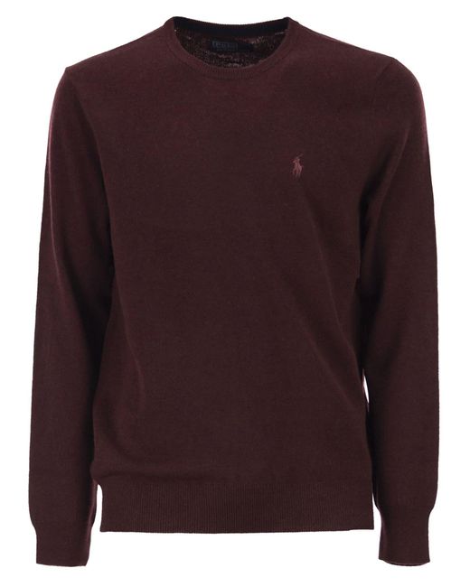 Polo Ralph Lauren Brown Wool Crew Neck Jumper for men