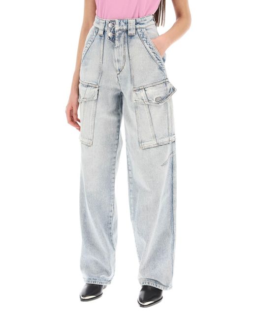 Isabel Marant Heilani Cargo Jeans in het Gray