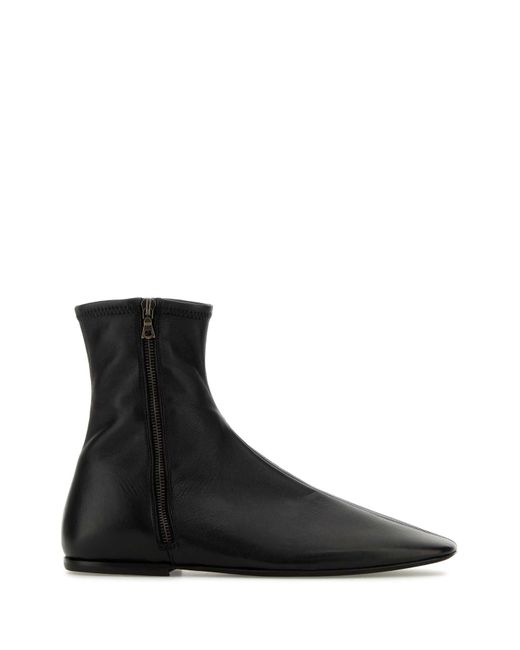 Dries Van Noten Black Leather Ankle Boots for men