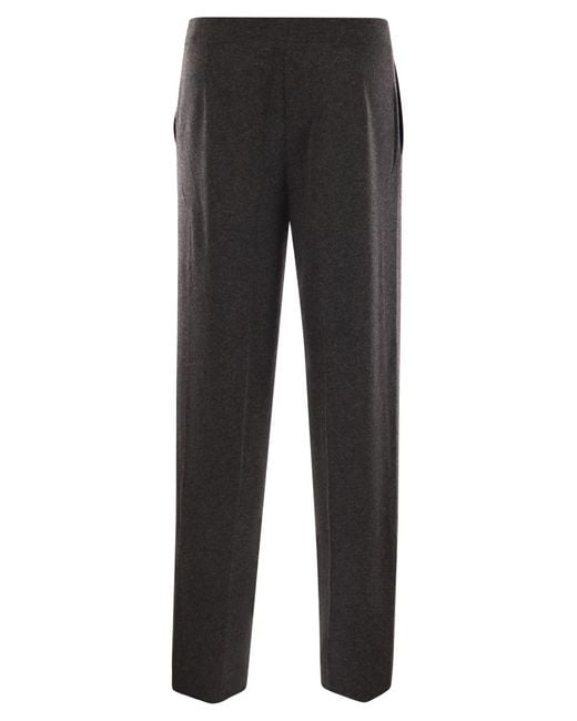 Max Mara Black Arno Viscose And Wool Trousers