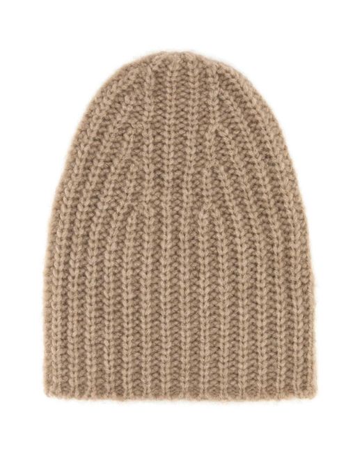 The Row Natural Cappuccino Cashmere Beanie Hat