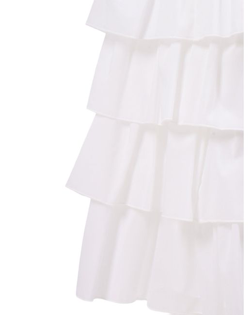 Ermanno Scervino White Abito Con Ricami Bacchett