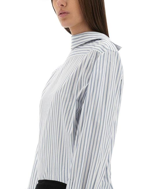 Maison Margiela White Inverted Striped Dress-Shirt