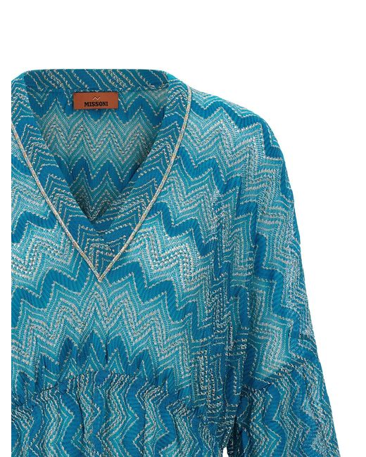 Missoni Gebreide Jurk in het Blue