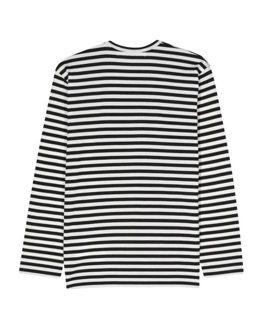 Comme des Garçons Black Logo Striped Cotton T-Shirt