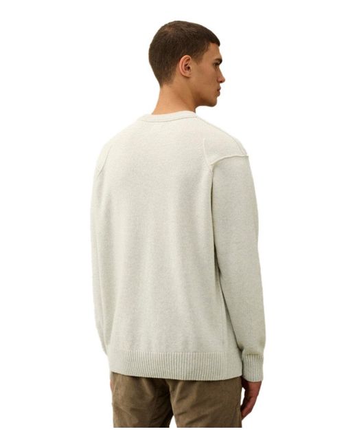 C P Company Gray Off Melange Crewneck Jumper for men