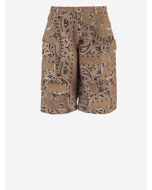 DON'T @ ME Natural Short Cotton Jeans With Bandana Print