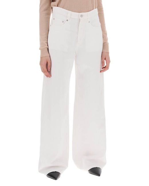 Algodón y pantalones de lino Brunello Cucinelli de color White