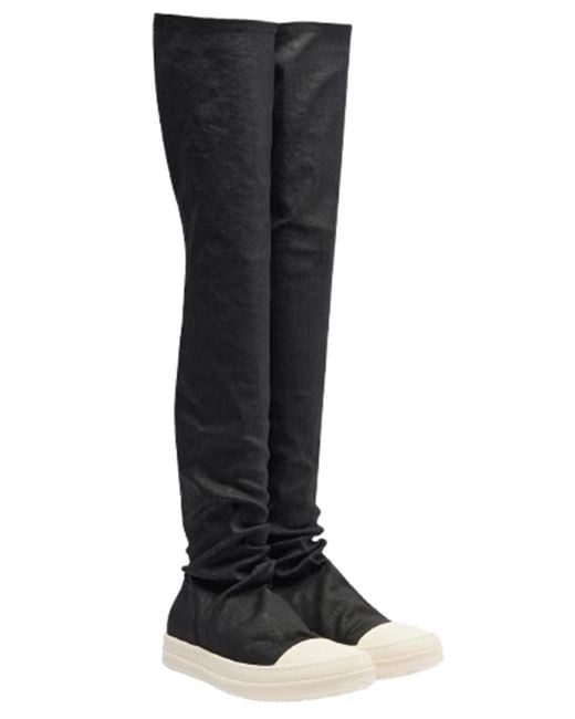 Rick Owens Black Drkshdw Denim Boots