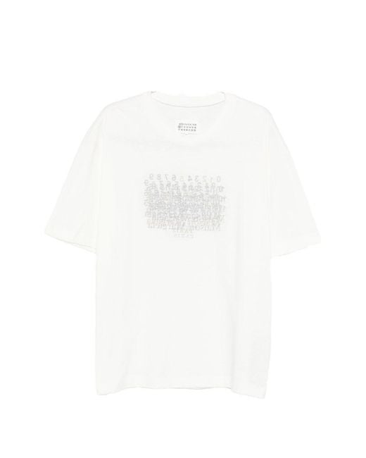 Maison Margiela White Logo Cotton T Shirt