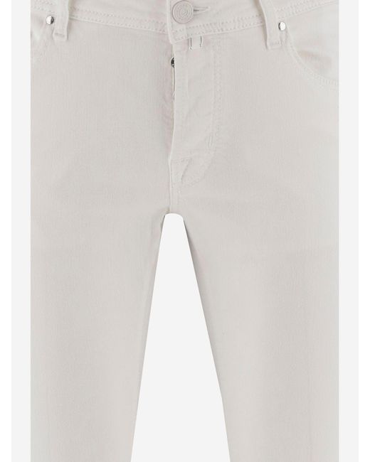 Jacob Cohen Stretch Cotton Blend Broek in het White voor heren