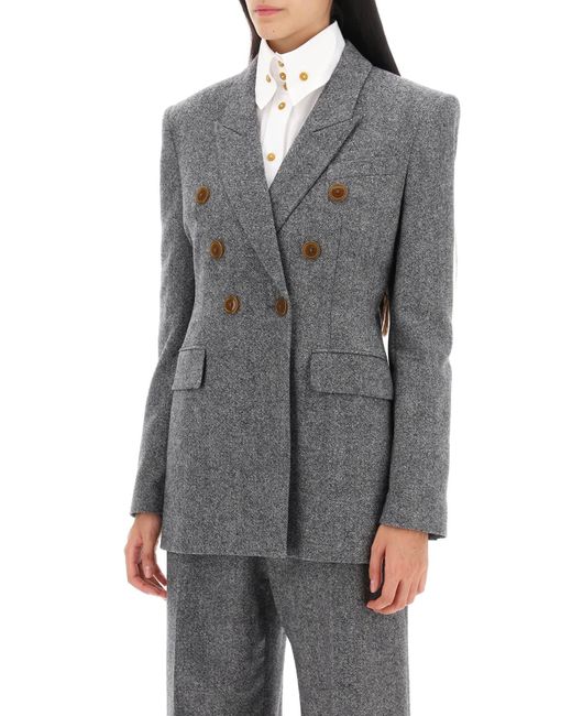 Vivienne Westwood Lauren Jacket In Donegal Tweed in het Gray