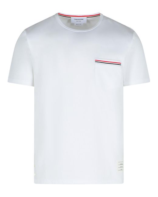 Thom Browne 'rwb' weißes Baumwoll -T -Shirt in White für Herren