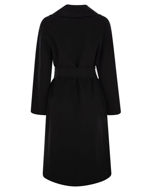 Max Mara Black Cles Wool, Cashmere And Silk Coat