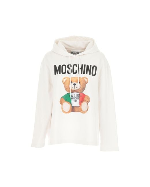 Moschino Couture White Logo Sweatshirt mit Kapuze