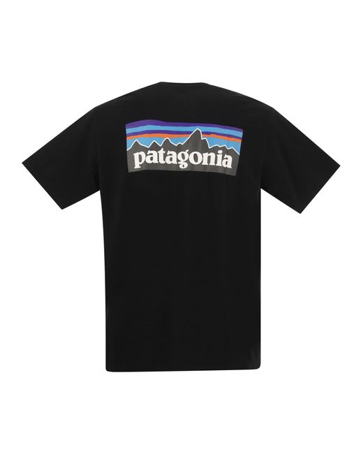 Maglietta di cotone riciclato della di Patagonia in Black