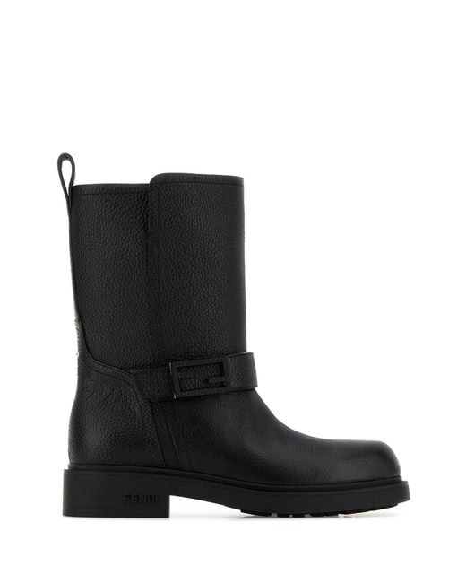 Fendi Black Leather Boots