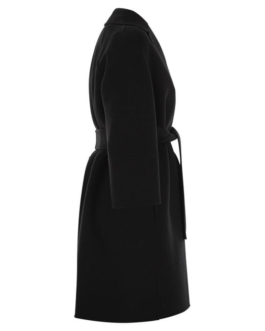 Max Mara Black Arona Virgin Wool Coat