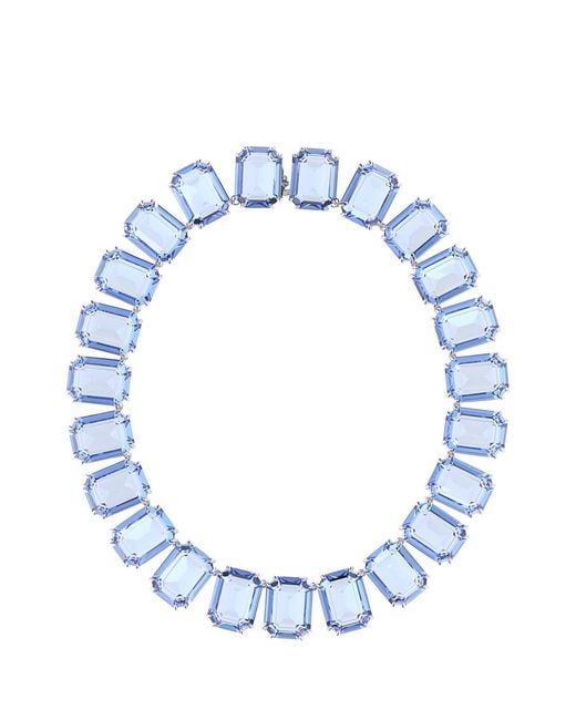 Swarovski Blue Millenia Embellished Metal Necklace