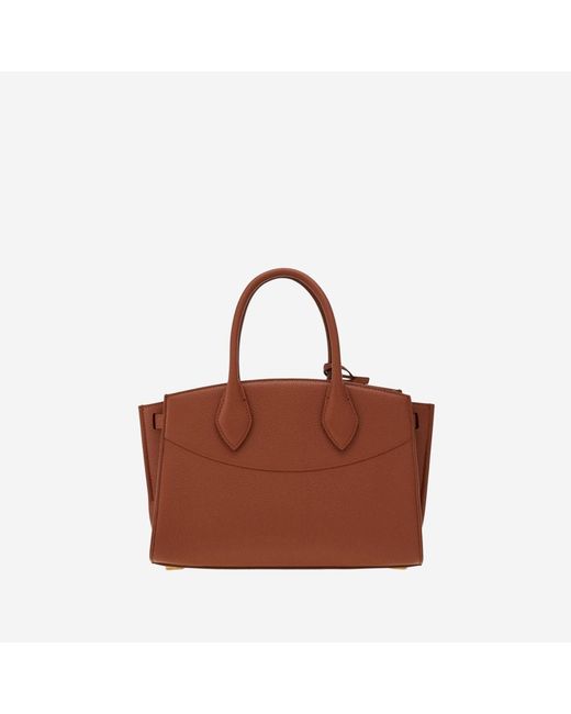 Ferragamo Brown Hammered Leather Handbag