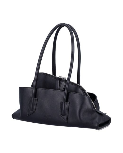 The Attico Black La Passeggiata Small Tote Bag