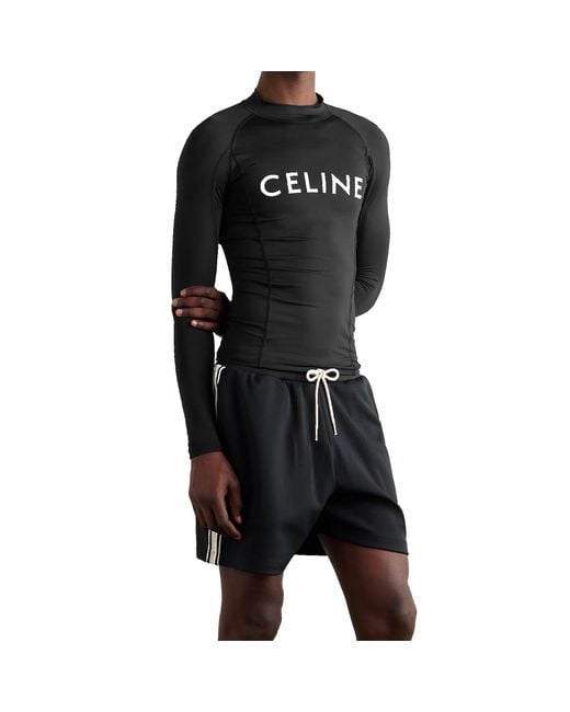 Céline Blue Surf Logo Stretch-Jersey T-Shirt for men