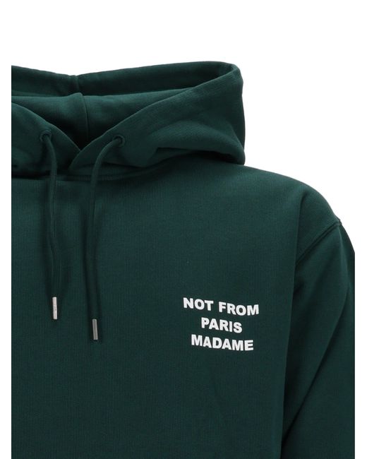 Drole de Monsieur Green Dark Bold Slogan Hoodie