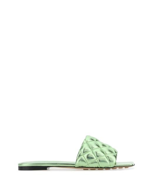 Bottega Veneta Green Nappa Leather Slippers