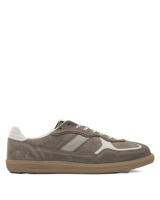 Alohas Gray Tb.490 Rife Taupe Leather Sneakers
