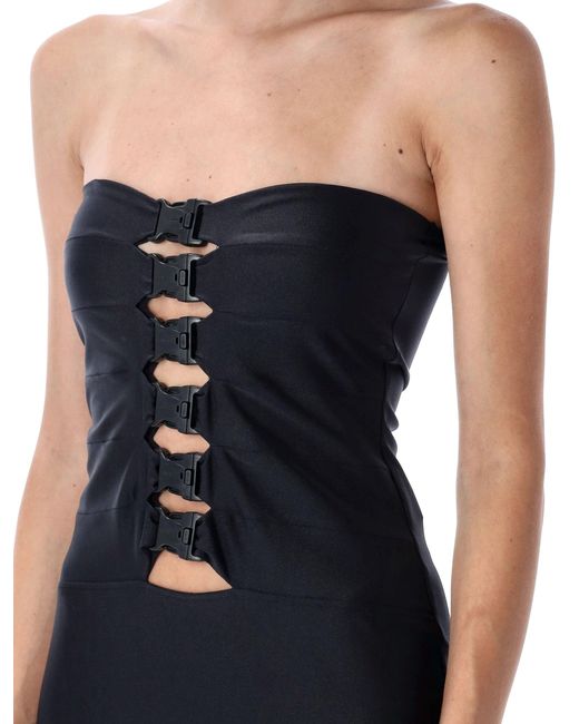 Coperni Blue Multi Buckle Dress