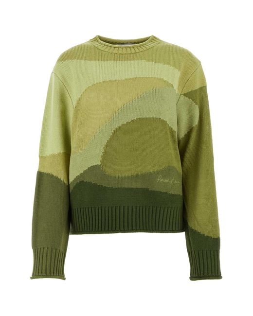House Of Sunny Green Acrylic The Eden Landscape Sweater