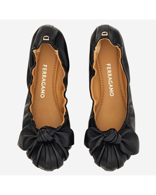 Ferragamo Black Ballerinas